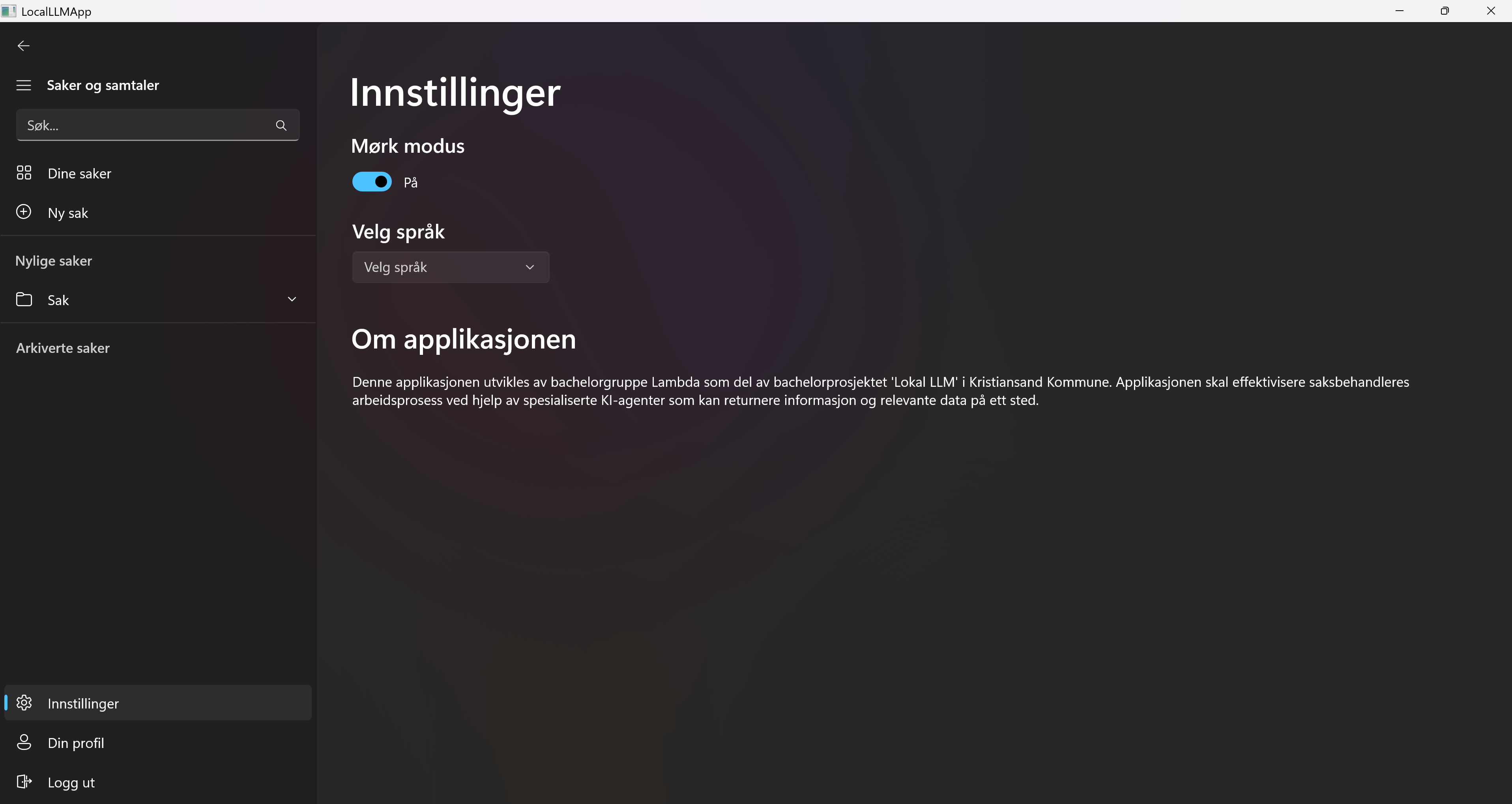 Lokal LLM skjermbilde 1